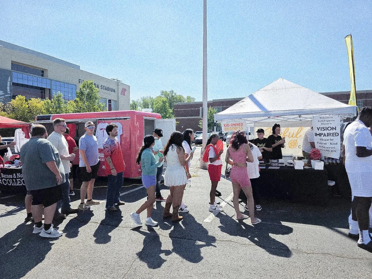 Joyful Squeeze Co. pop-up trailer at an event